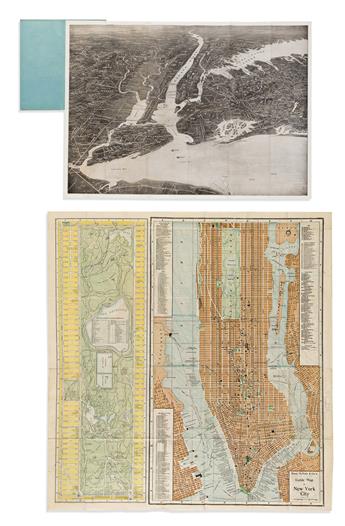 (NEW YORK CITY.) Group of 5 late-nineteenth and early-twentieth-century folding maps.